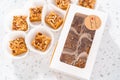 Pumpkin spice fudge with pecans Royalty Free Stock Photo