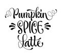 Pumpkin Spice Latte - calligraphy lettering label for seasonal events