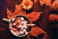 Pumpkin Spice Latte with Milk, Cream and marshmallow