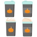 Pumpkin spice latte set, popular fragrant autumn drink