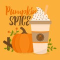 Pumpkin spice latte vector illustration