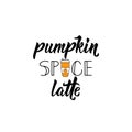 Pumpkin spice latte. Vector illustration. Lettering. Ink illustration Royalty Free Stock Photo