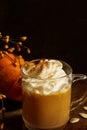 Pumpkin spice latte with whipped cream