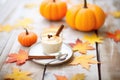 pumpkin spice panna cotta, cinnamon stick, fall theme