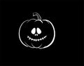Pumpkin Spooky Halloween on black background in vector illustration Royalty Free Stock Photo