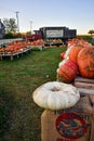 Pumpkin Stand with Antique Truck Royalty Free Stock Photo