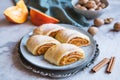 Pumpkin strudel with walnut and cinnamon