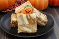 Pumpkin swirled cheesecake bar cookies