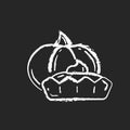 Pumpkin tartlet chalk white icon on black background