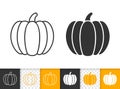 Pumpkin thanksgiving simple black line vector icon