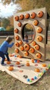 pumpkin-themed carnival game with pumpkins Halloween HD image 1080 * 1920