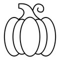 Pumpkin thin line icon. Gourd vector illustration isolated on white. Pepo outline style design, designed for web and app