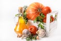 Pumpkin, tomatoes and other ingredients Royalty Free Stock Photo