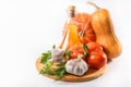 pumpkin, tomatoes and other ingredients Royalty Free Stock Photo