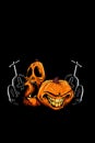 Pumpkin with tombstone vector illustration Royalty Free Stock Photo