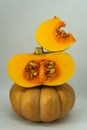 Pumpkin tower on a white background.