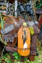 Pumpkin Tyme Sign with Barbed Wire Royalty Free Stock Photo