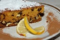 Pumpkin walnut pie closeup