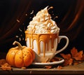 Pumpkin Whipped Cream Coffee Liquified in a Magical Cauldron wit