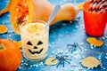 Pumpkin whipped cream dessert for halloween