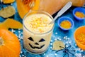 Pumpkin whipped cream dessert for halloween