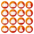 Pumpkin white silhouette icon set