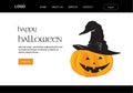 pumpkin with witch hat Royalty Free Stock Photo