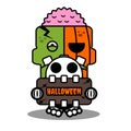 pumpkin zombie halloween mascot cartoon