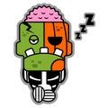 Pumpkin zombie singing mascot cartoon