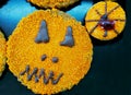 Pumpking halloween cookies Royalty Free Stock Photo