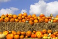 Pumpkins on bales of straw (hay) Royalty Free Stock Photo