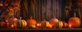 Pumpkins, Candles, and Leaves: A Fall Tableau