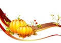 Pumpkins composition made in illustrator cs4 Royalty Free Stock Photo