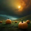 Pumpkins in the countryside - ai generated image