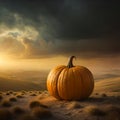 Pumpkins in the countryside - ai generated image Royalty Free Stock Photo