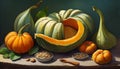 Pumpkins and orange stillife Royalty Free Stock Photo