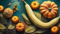 Pumpkins and orange stillife Royalty Free Stock Photo