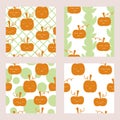 Pumpkins pattern collection. Royalty Free Stock Photo