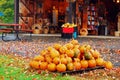 Pumpkins at a roadside farm in Vermont Royalty Free Stock Photo
