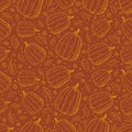 Pumpkins seamless pattern Royalty Free Stock Photo