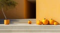 Pumpkins on a staircase outside a building