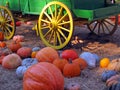 Pumpkins with Wagon Royalty Free Stock Photo