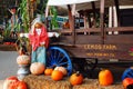 Pumpkins and whimsical scarecrows