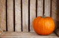 Pumpkins in wooden box