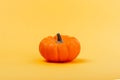 Pumpkins on a yellow background Royalty Free Stock Photo