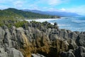 Punakaiki Pancake Rocks and Blowholes, Paparoa National Park, New Zealand Royalty Free Stock Photo