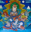 Thanka fresco of Guardian deity