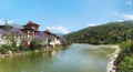 Punakha Dzong or Pungthang Dewa chhenbi Phodrang and Mo Chu river