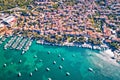 Punat. Town of Punat aerial view, Island of Krk Royalty Free Stock Photo