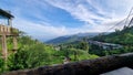 A beautiful view of the valley and mountains at the top of Bogor Indonesia